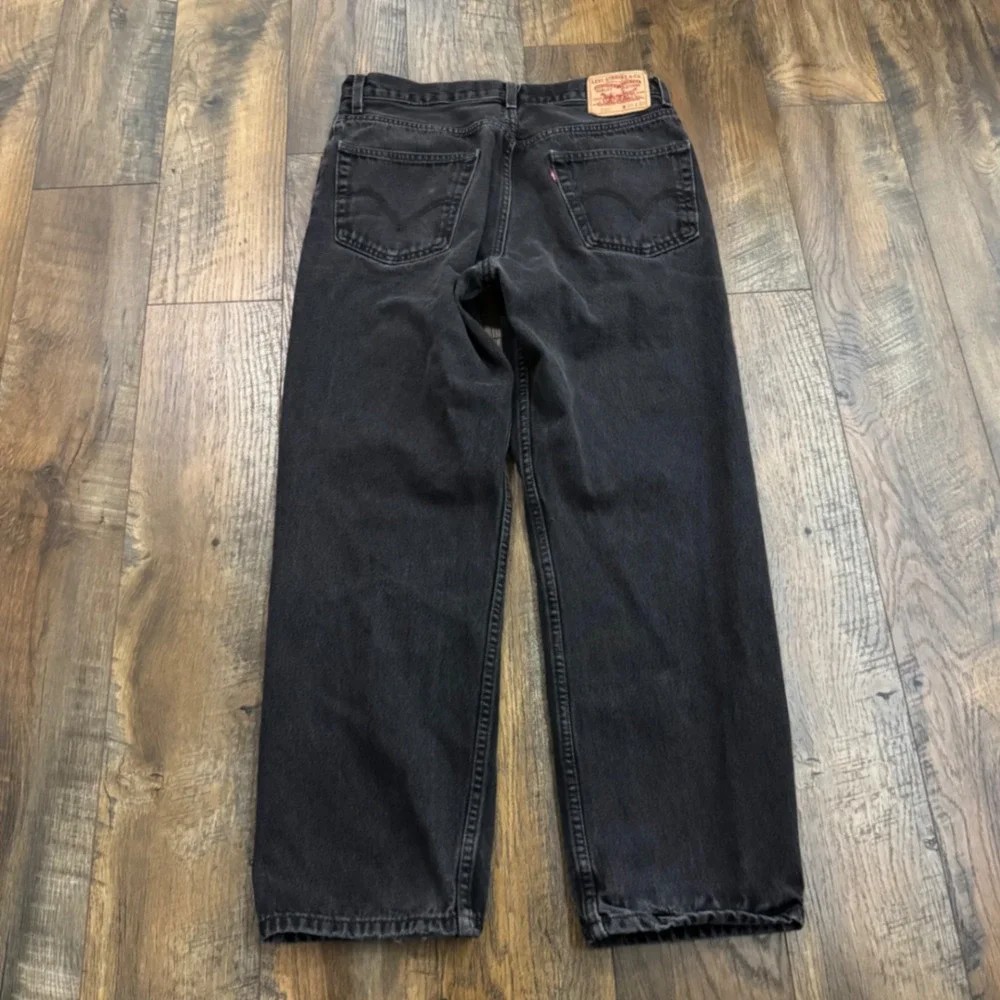Levis 550 Relaxed Fit Men Black Jeans 34x30 Faded Denim Cotton Streetwear Grunge