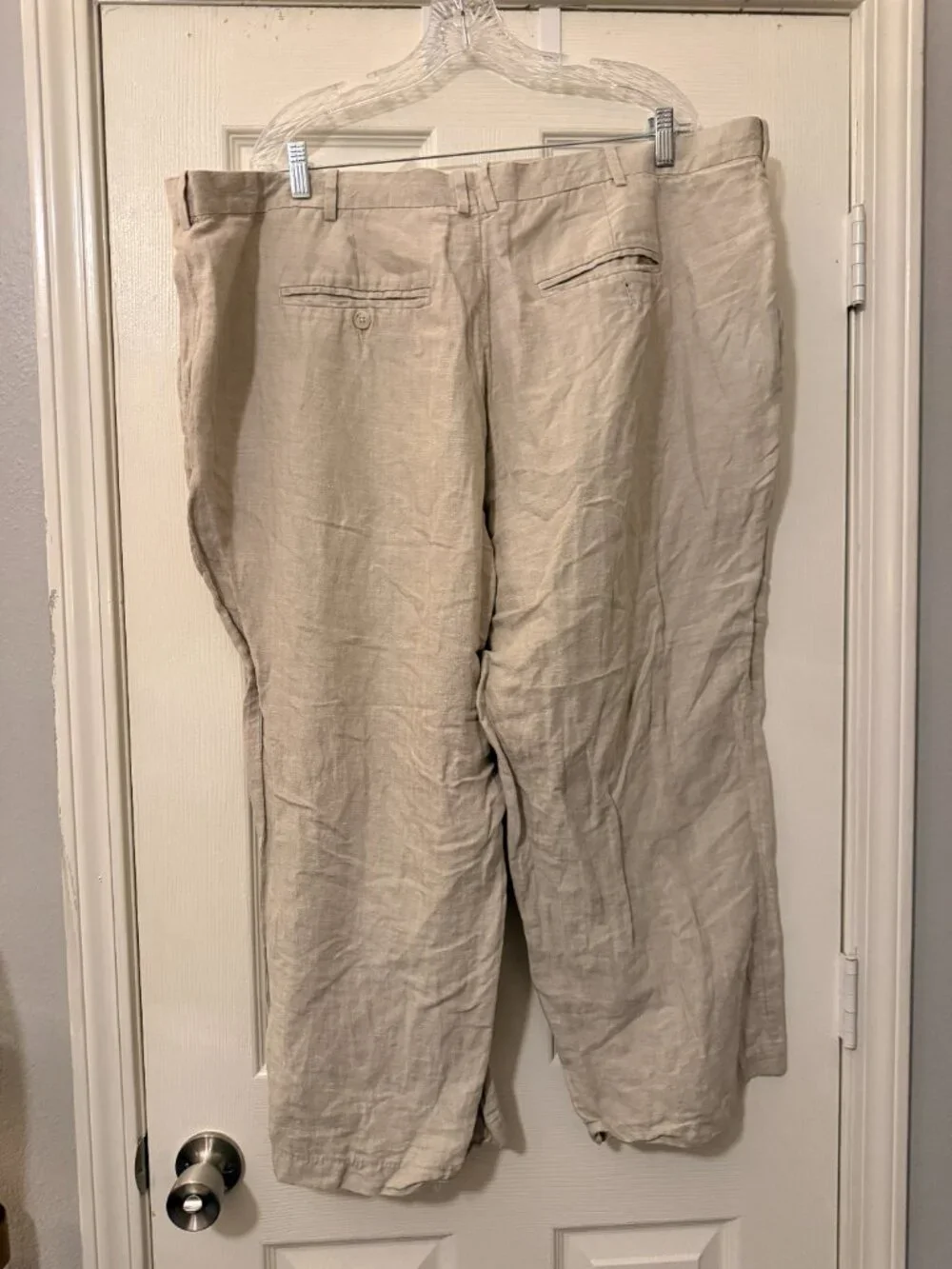 Perry Ellis Men's 48x30 Beige Linen Pants