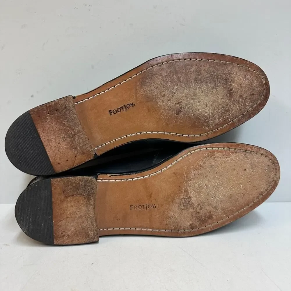 EUC Rancourt & Co. x FootJoy Beefroll Penny Loafer Black Edric Maine USA 11.5 D