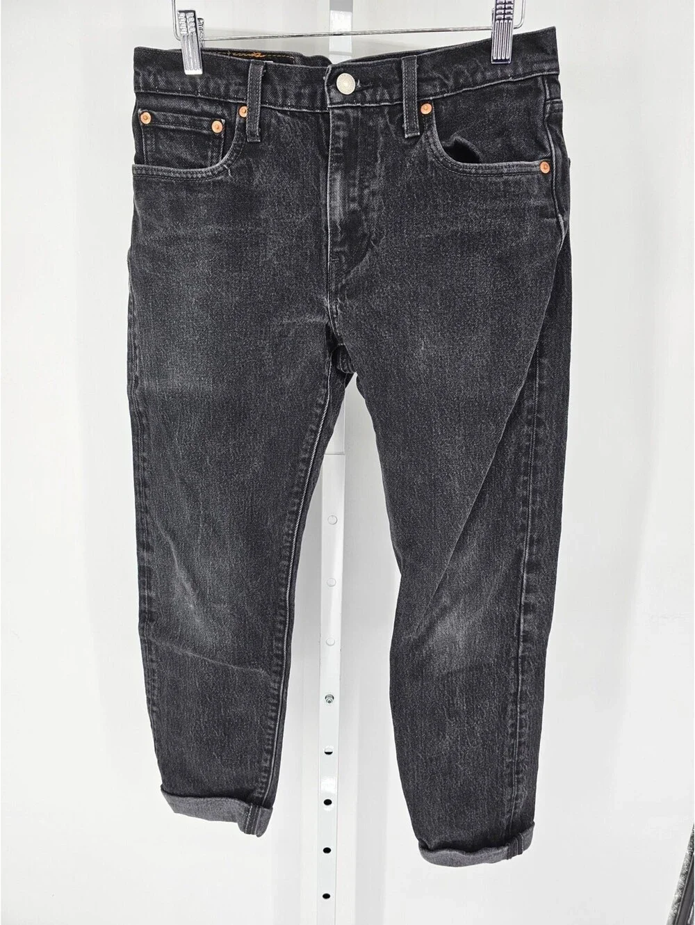 LEVI'S Hi-Ball Premium Jeans Men's W30 Slim Fit Whiskers Faded Black Vtg