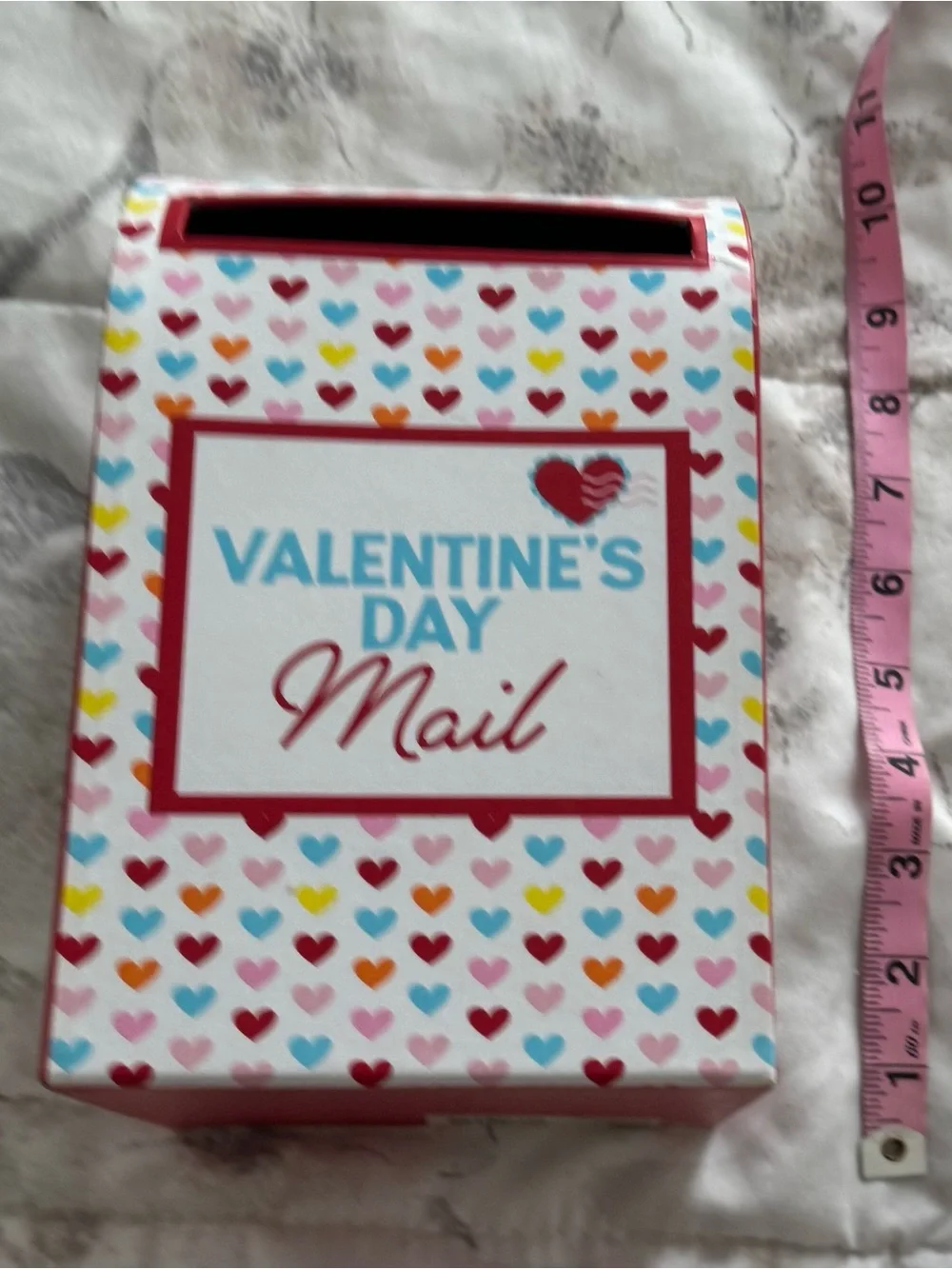 Valentine's Day Mail Box - Multicolor Heart Party Mailbox, size 10x5 festive