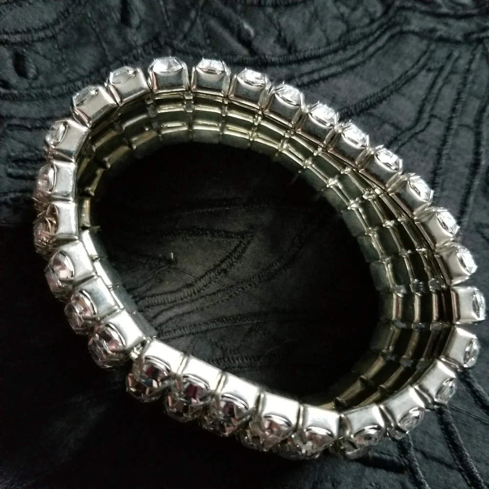 Sparkly bracelet diamante silver tone bracelet