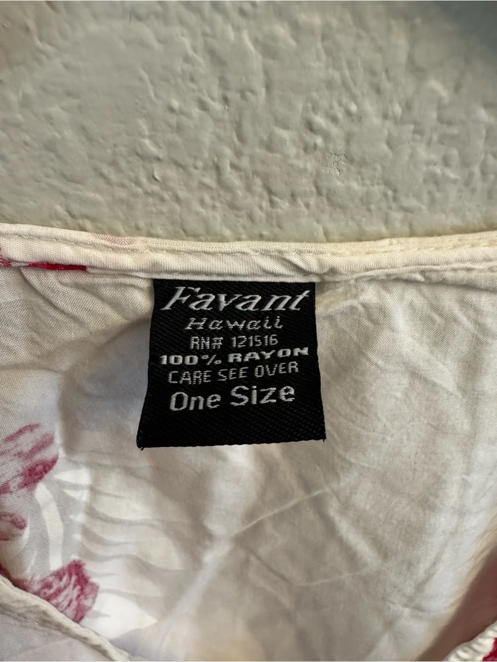 Favant Hawaii Floral Kaftan Top Drawstring Waist One Size Resort Wear