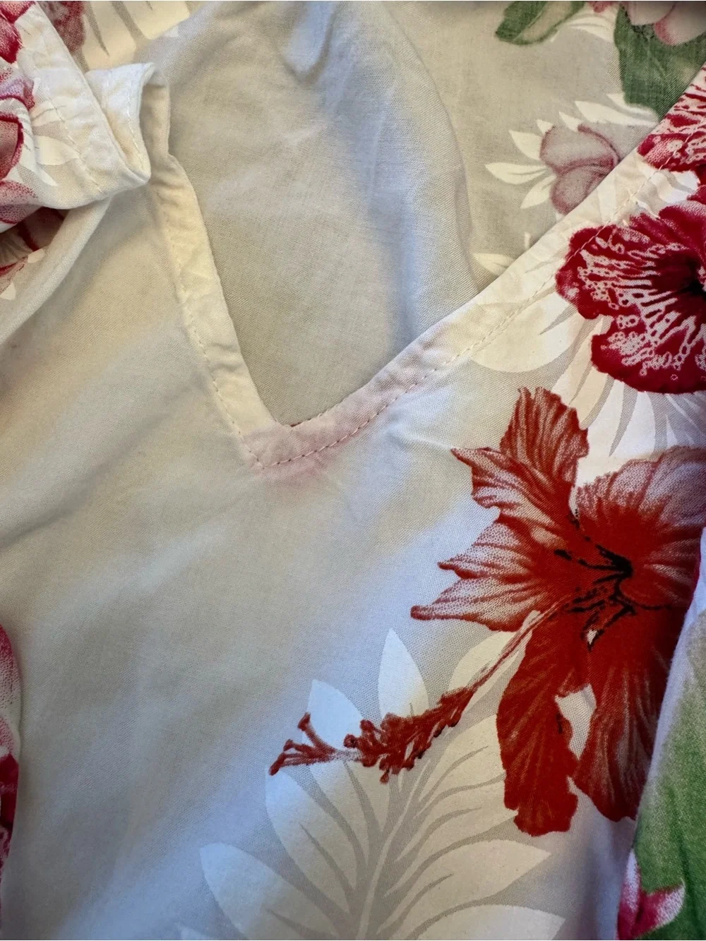 Favant Hawaii Floral Kaftan Top Drawstring Waist One Size Resort Wear