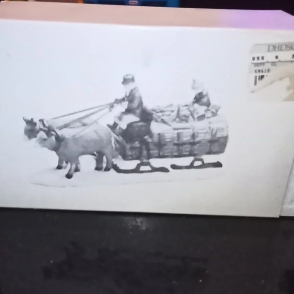 Vintage Heritage Dicken's Christmas Village Collection-Ox Sled w/Box