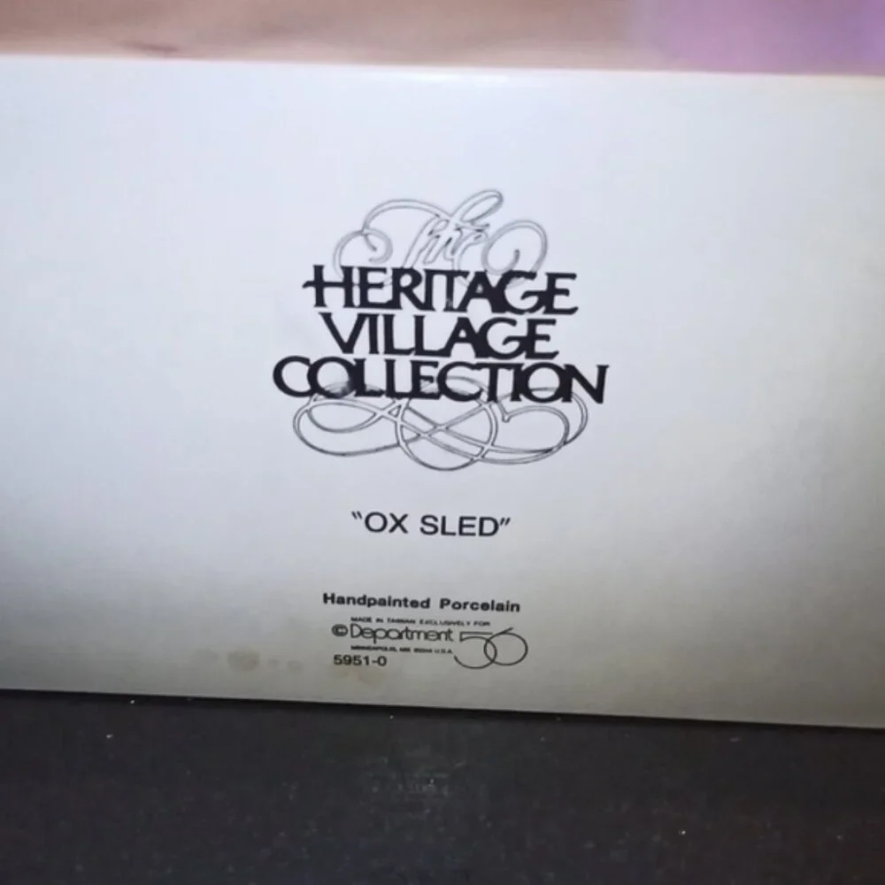Vintage Heritage Dicken's Christmas Village Collection-Ox Sled w/Box