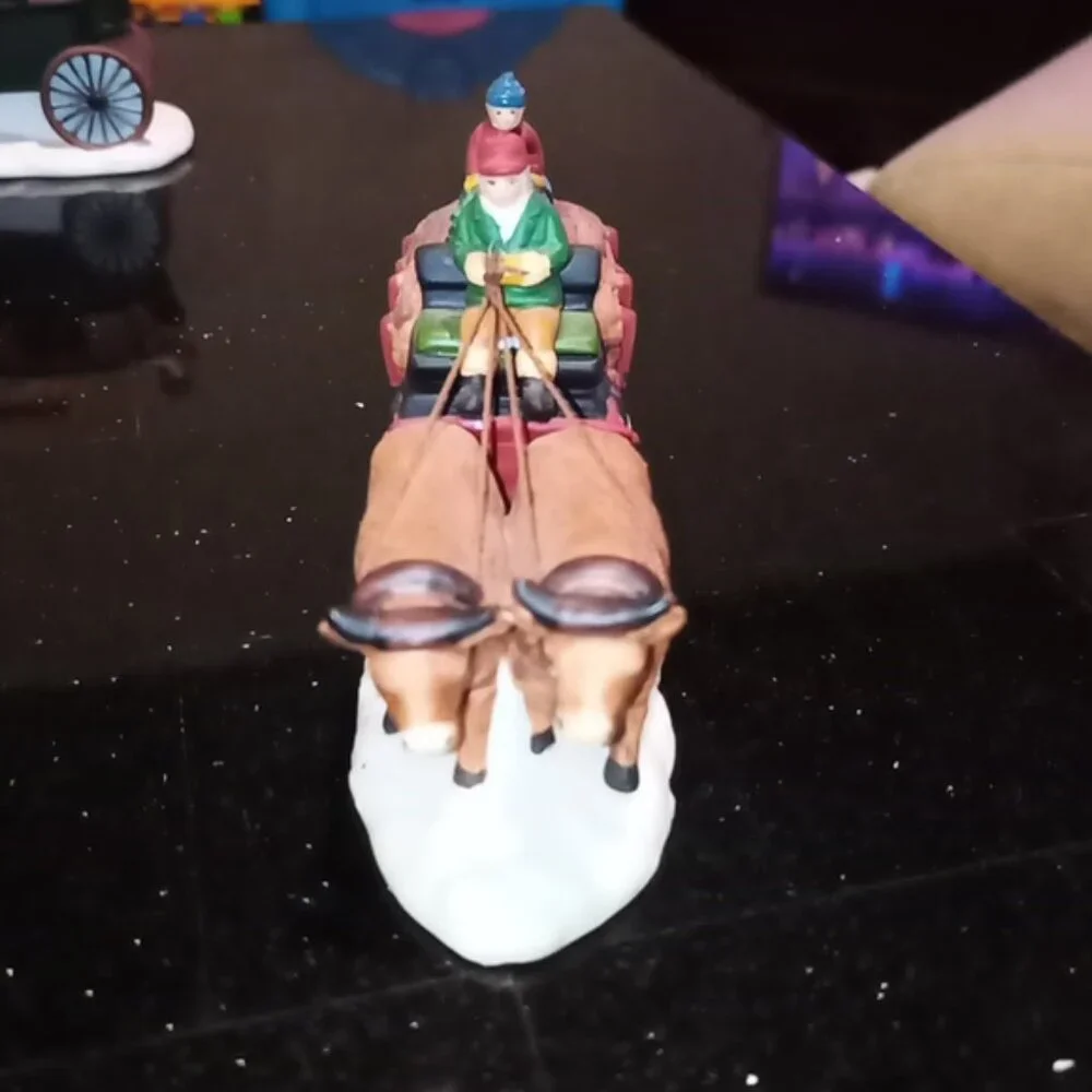 Vintage Heritage Dicken's Christmas Village Collection-Ox Sled w/Box