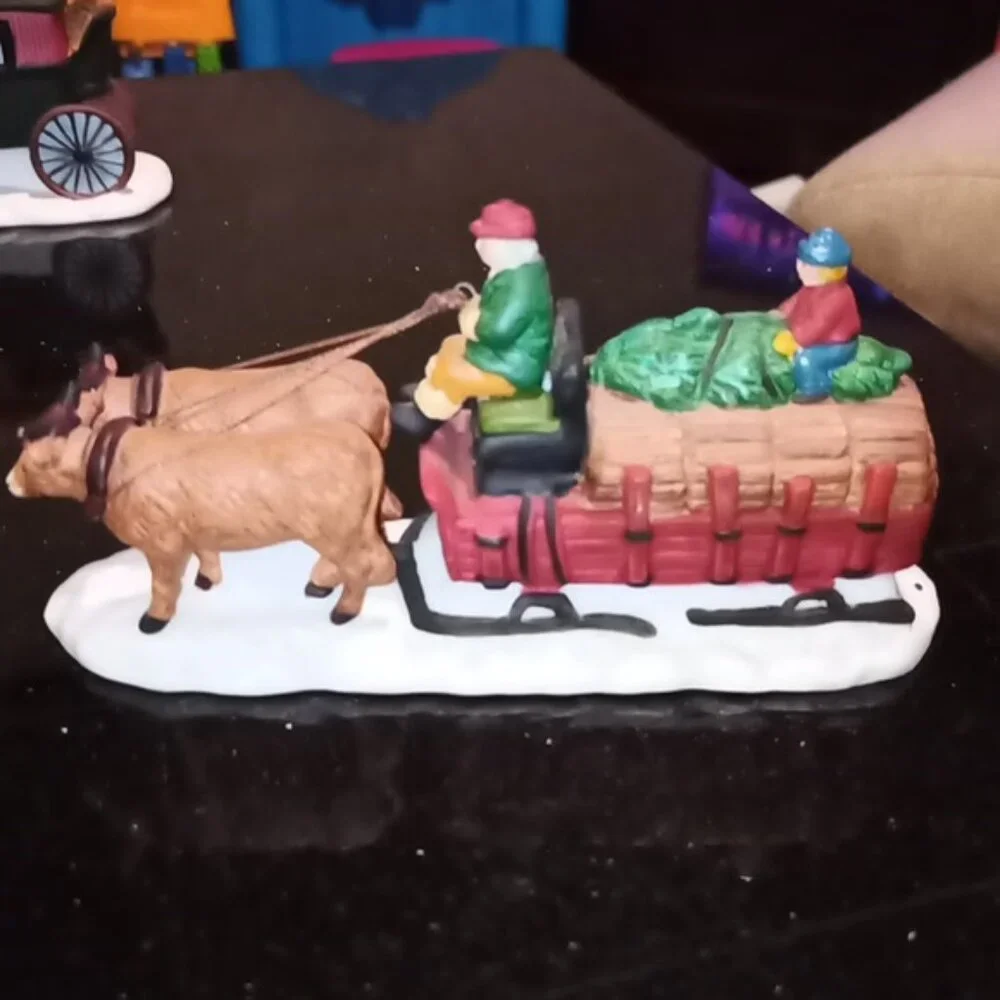 Vintage Heritage Dicken's Christmas Village Collection-Ox Sled w/Box