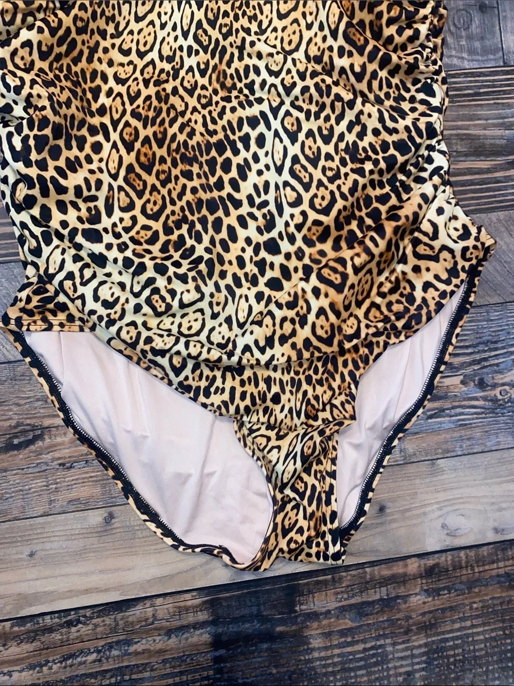 Victoria's Secret Leopard Print One-Piece Swimsuit in Tan and Black