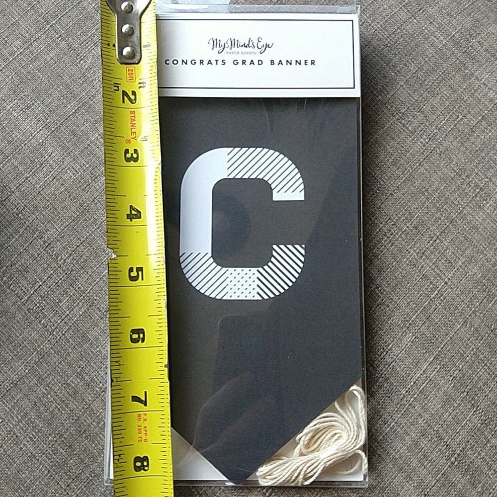 Graduation Congratulations Decor My Mind's Eye Black White & Silver Banners Set