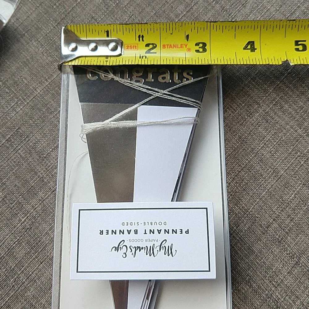 Graduation Congratulations Decor My Mind's Eye Black White & Silver Banners Set