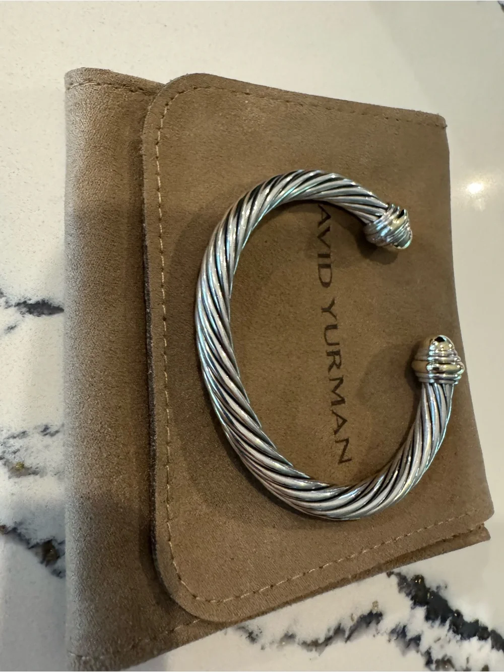 David Yurman Silver Cable Classic Cuff Bracelet
