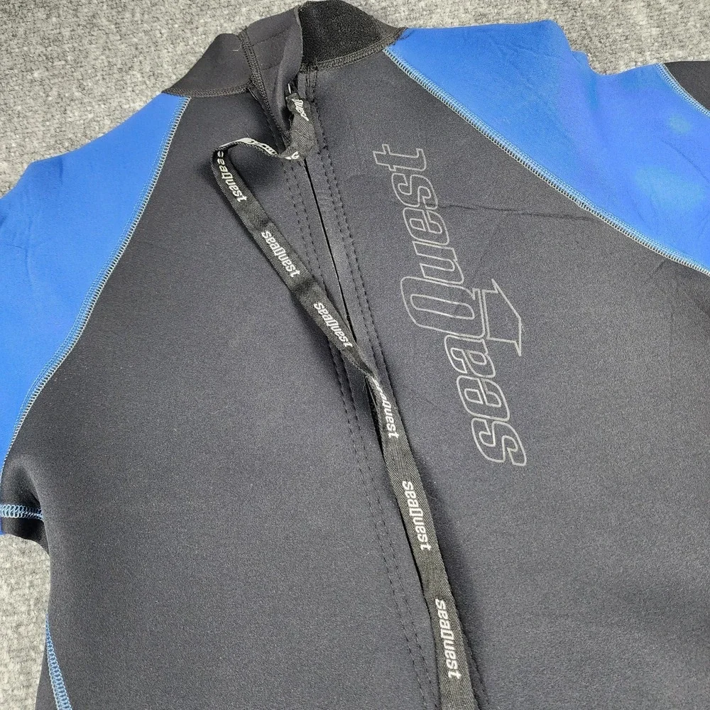 SeaQuest Mens XL Wetsuit Shorts Blue Black‎ Shorty Surf Dive Swim Snorkle