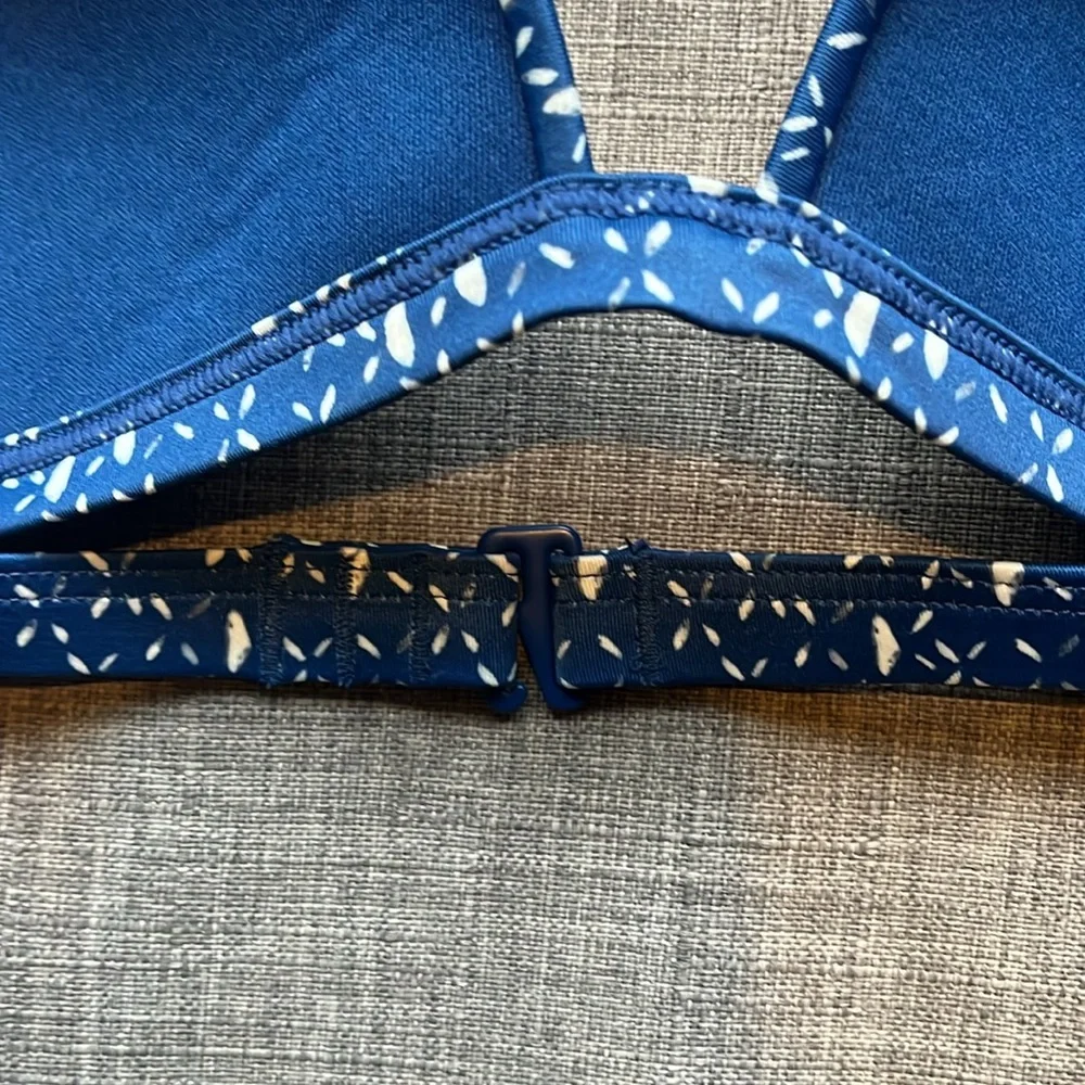 Prana Dark Blue Triangle Cup Halter Bikini Top NWT M