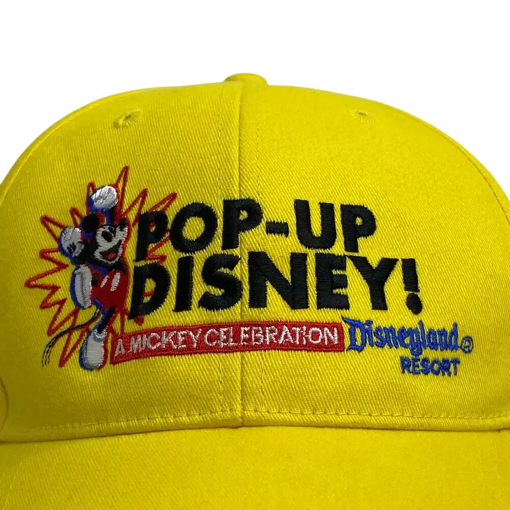 Disney Parks 2019 Pop-Up Disney Mickey Celebration Yellow Baseball Hat Cap