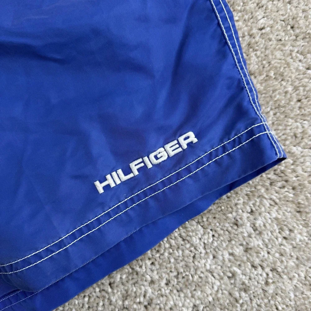 Y2K Tommy Hilfiger Swim Shorts Mens XL Blue Mesh Lined Boardshorts Trunks Beach
