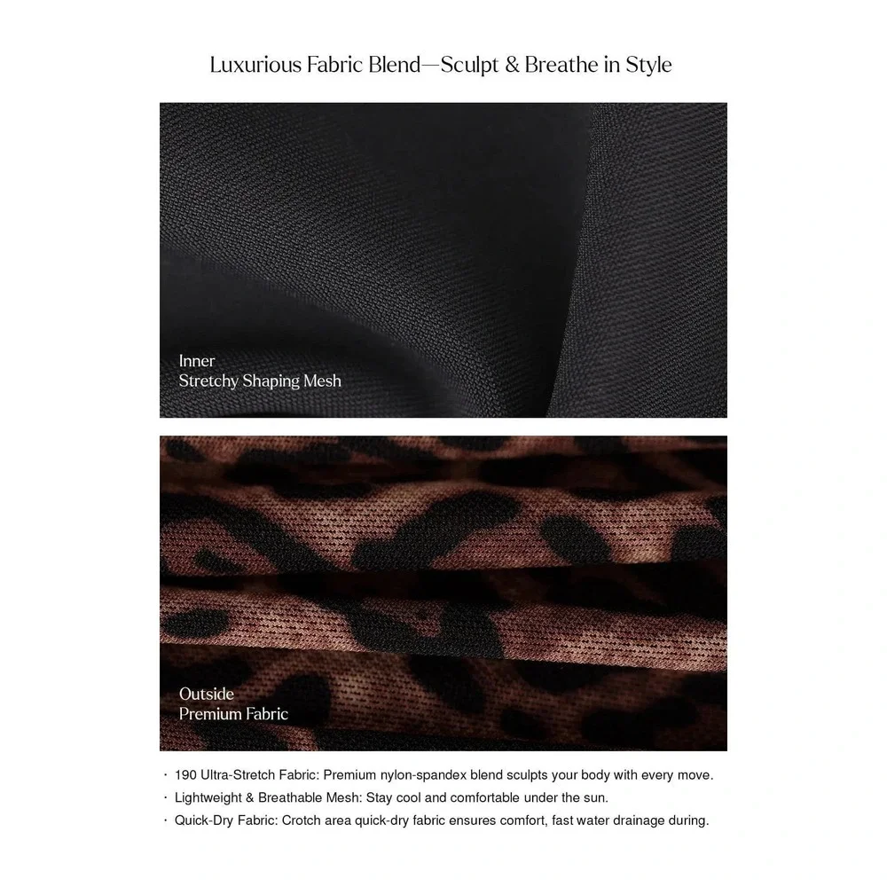 NEW Popilush Shapewear Ruched Tummy Control Bikini Brief Leopard Print XL