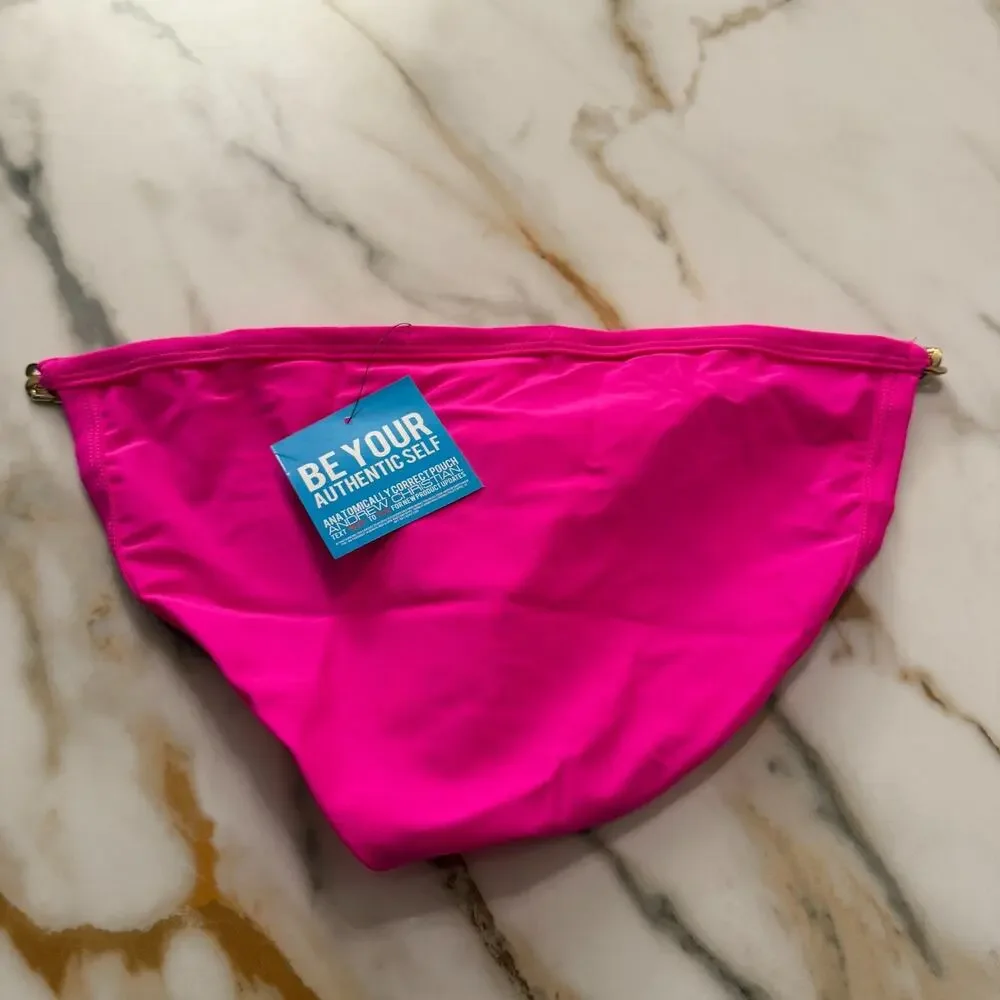NEW Andrew Christian Chain Bikini Swim Bikini Fuchsia Pink Size Large