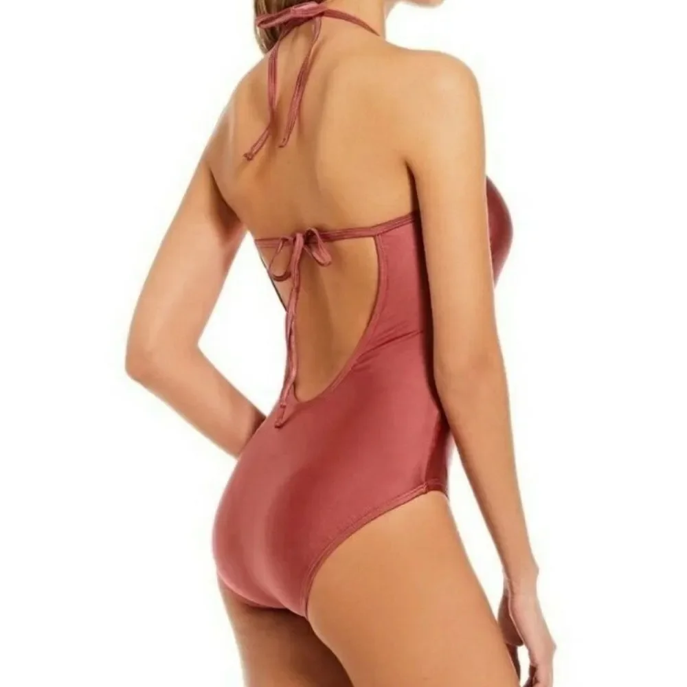 NWT Gianni Bini One Piece Swimsuit Size Small Cabernet Shimmer Bathing Suit NEW