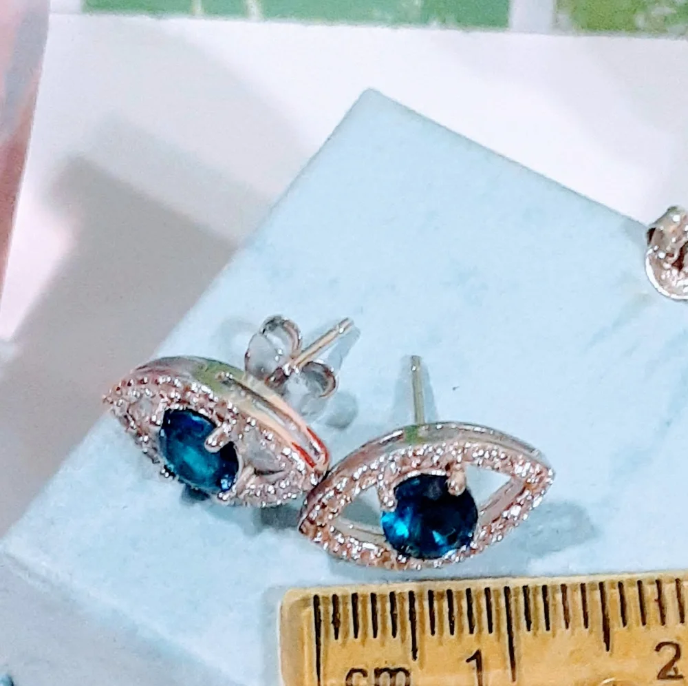 Women's Earrings Evil Eye Sterling Silver Earrings