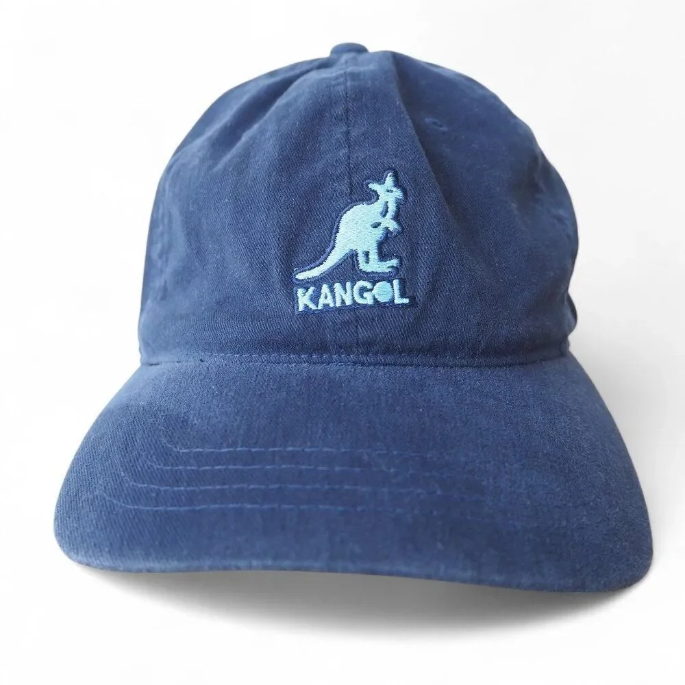 Kangol Vintage 90s FlexFit 100% Cotton Fitted‎ Hat Navy / Light Blue S/M
