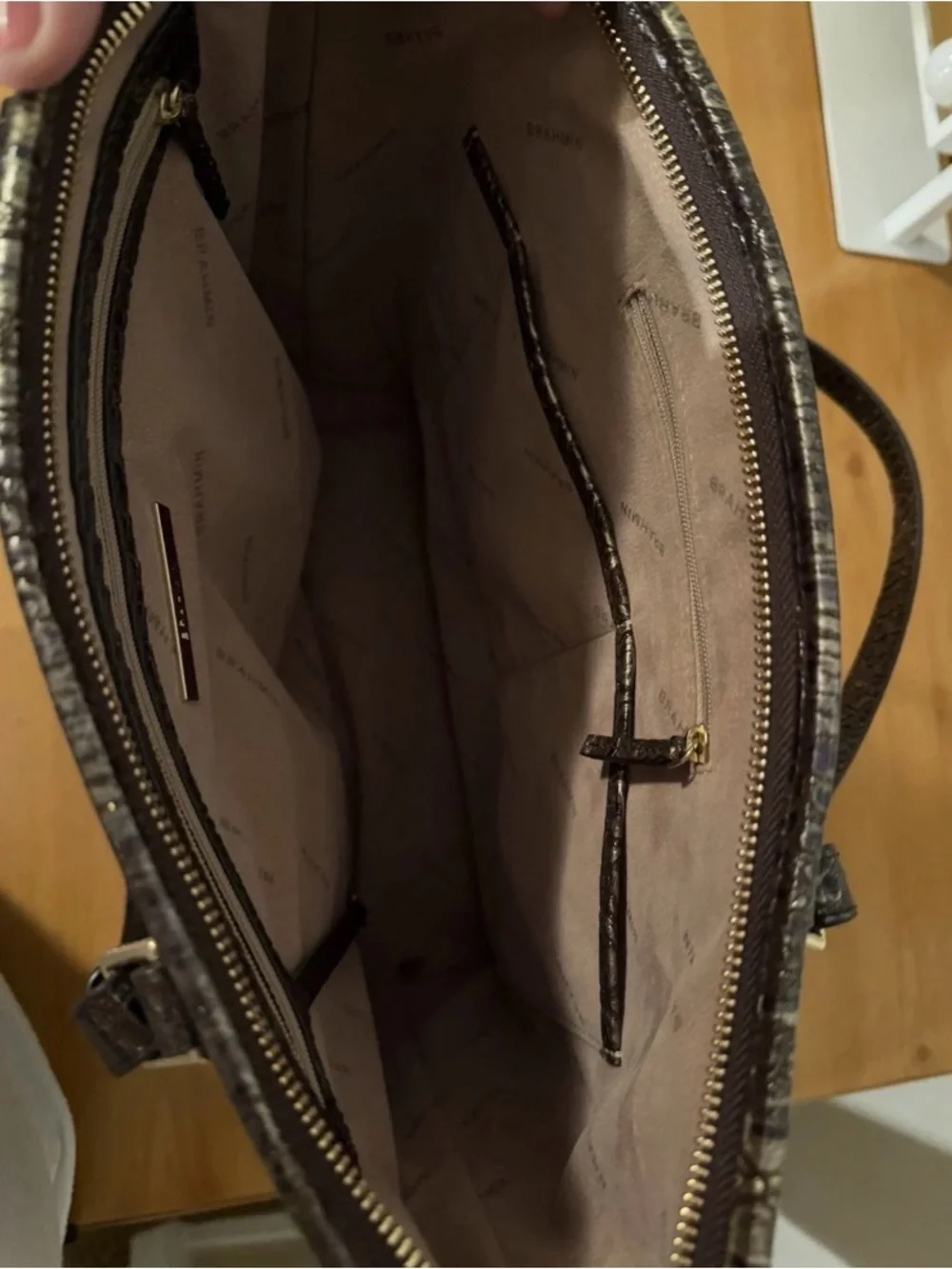Brahmin croc embossed