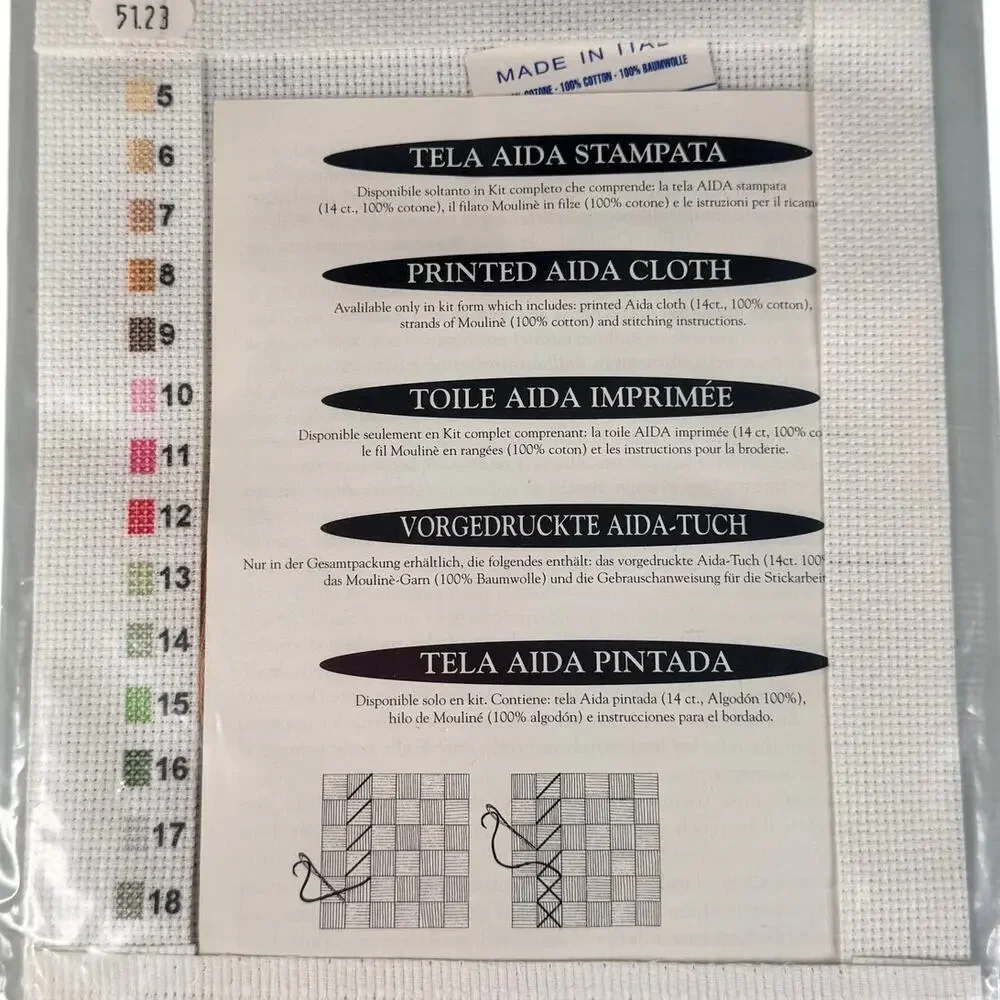 Vintage Firenze Italy Cross Stitch Kit Printed Aida Cloth Florence Embroidery