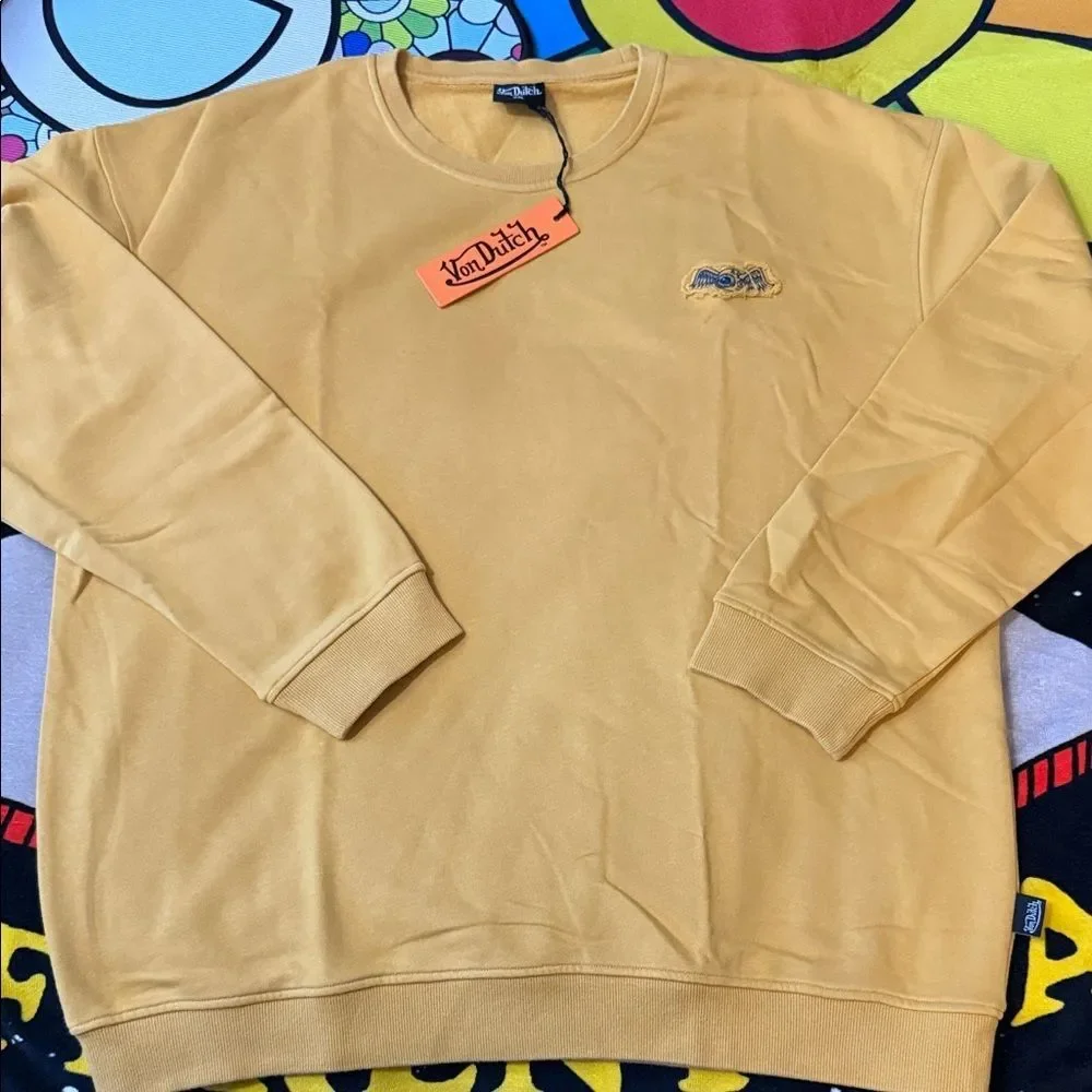 Von Dutch Mustard French Terry Crew Neck