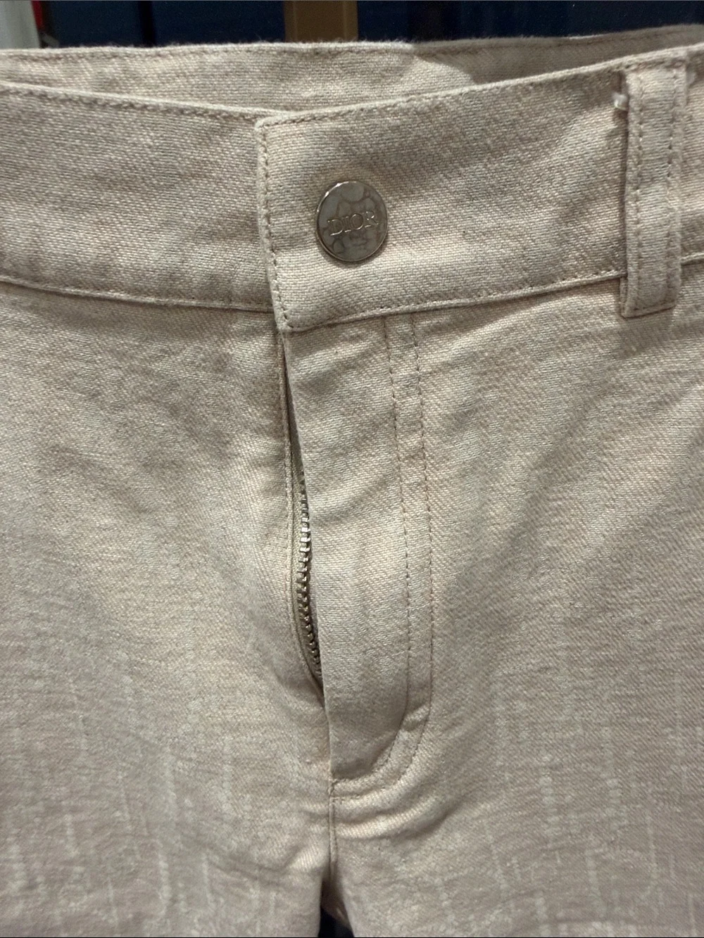 Dior Kids Authentic Cream DIOR Logo Jean Shorts