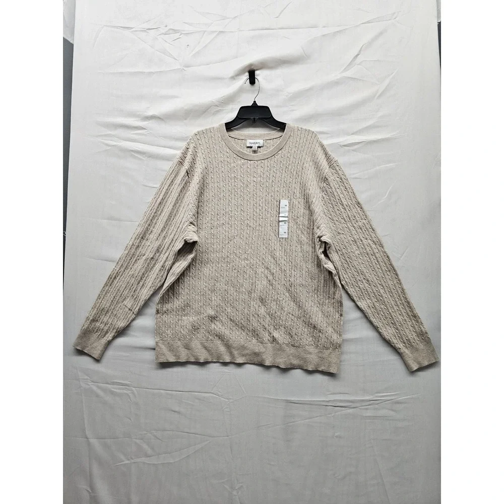 Goodfellow & Co Mens Pullover Sweater Oatmeal Cotton Blend‎ Casual Size XXL