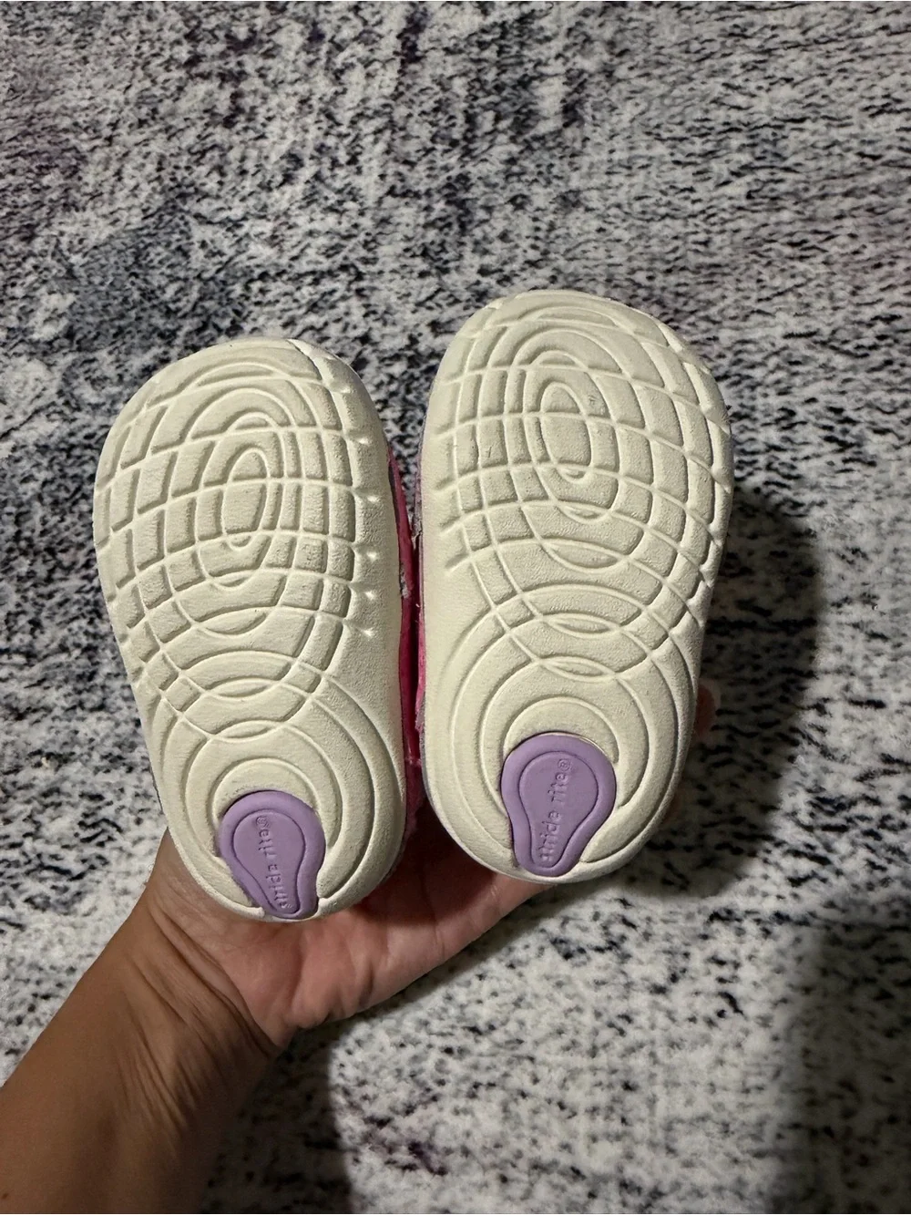 Stride Rite Pink Mesh Velcro Baby Walker Shoes