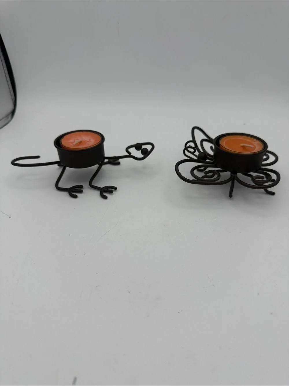 Partylite Little Critters metal lizard & butterfly tealight candle holders