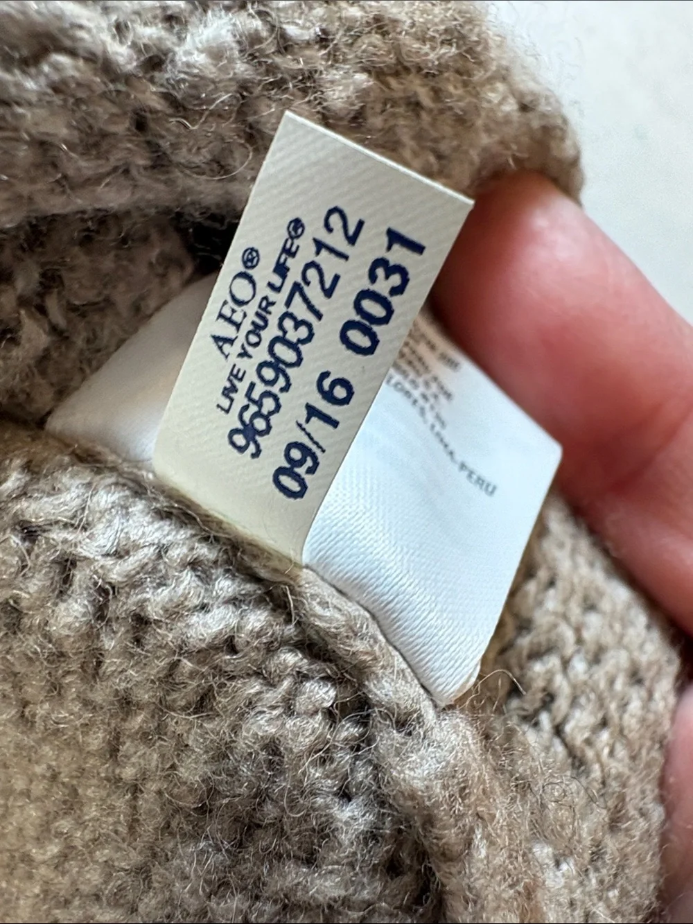 American Eagle Outfitters Taupe Hooded Fair Isle Sweater
