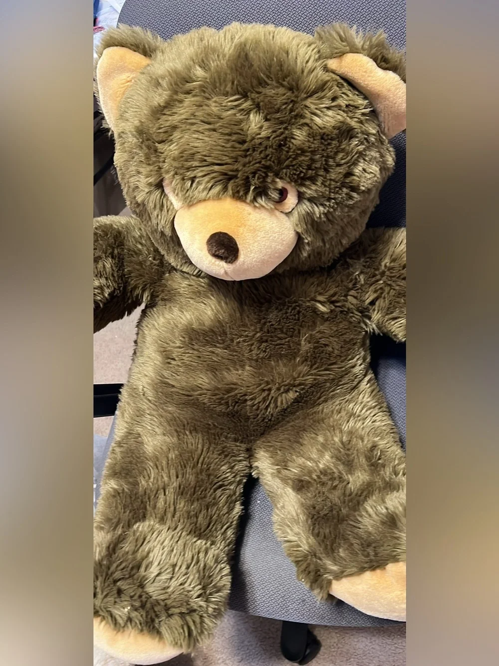 Plush Olive Green Teddy Bear Soft Stuffed Animal for Kids