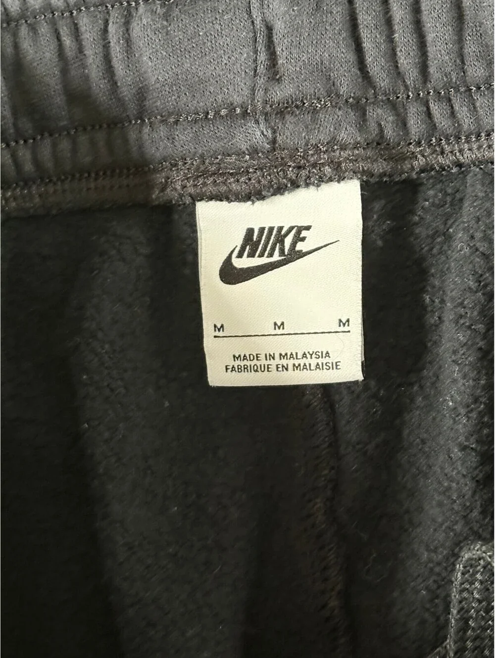 Vintage Nike Black Fleece Cargo Jogger Pants, Men's M