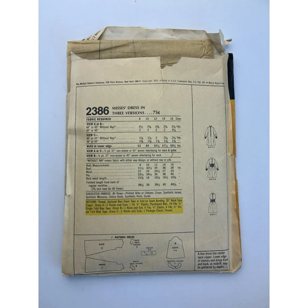 McCalls sewing patterns