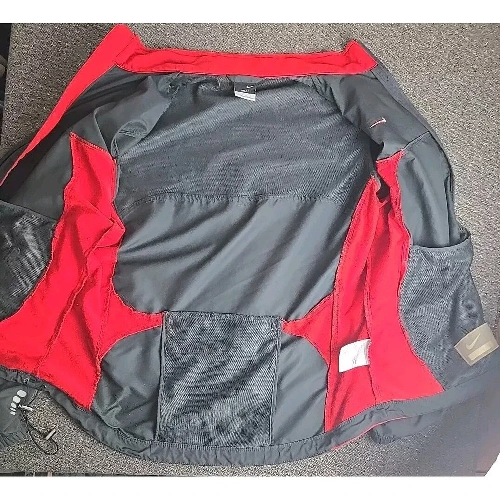 vintage y2k nike windbreaker jacket Running Jogging Red Grey Size Medium Rn56323