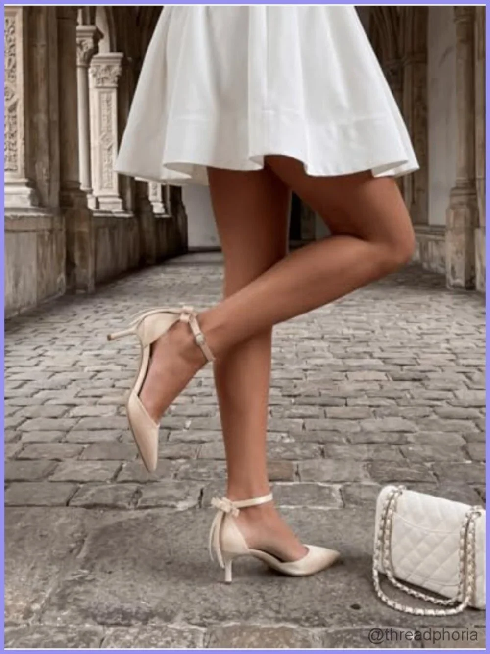 Coutgo Women's Kitten Heel Pumps Pointed Toe Ankle Strap Bow Dress Shoes