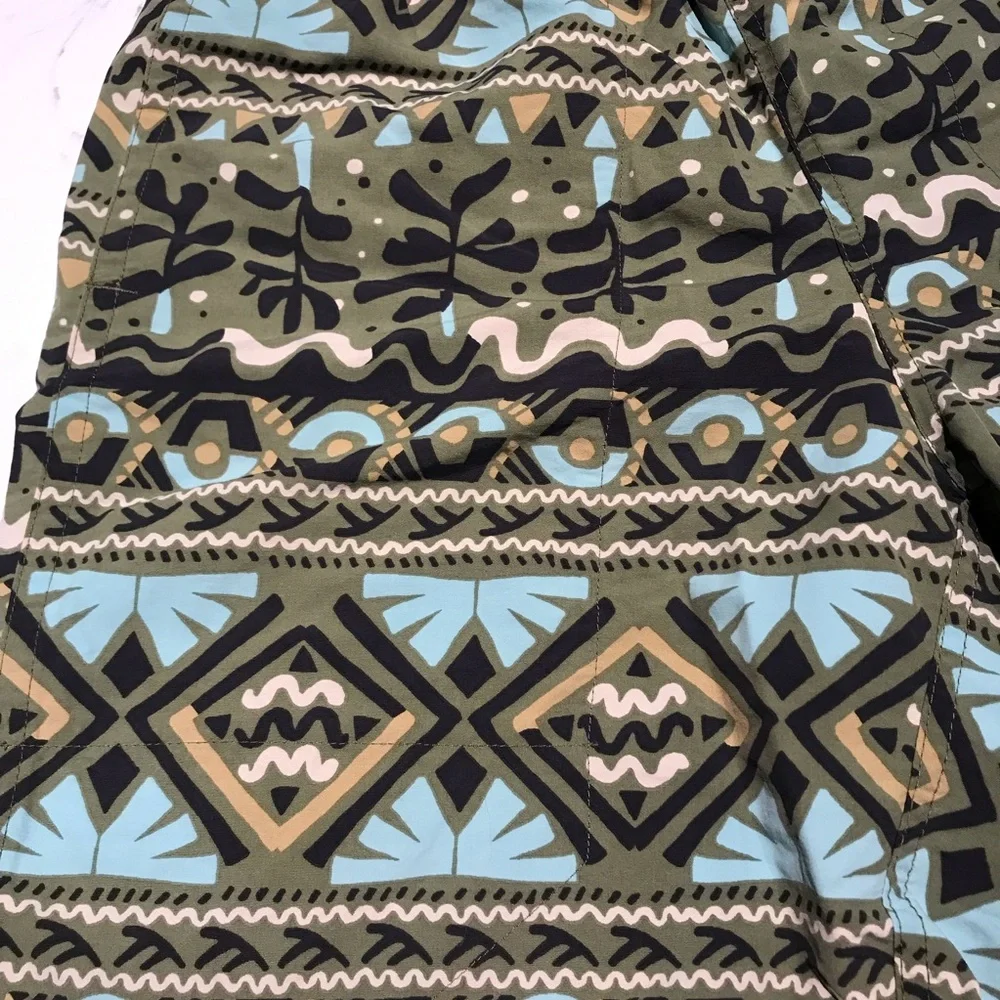 Patagonia Green Geometric Swim Trunks Small