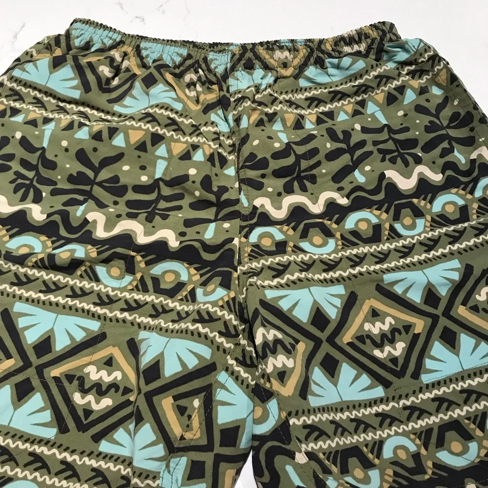 Patagonia Green Geometric Swim Trunks Small