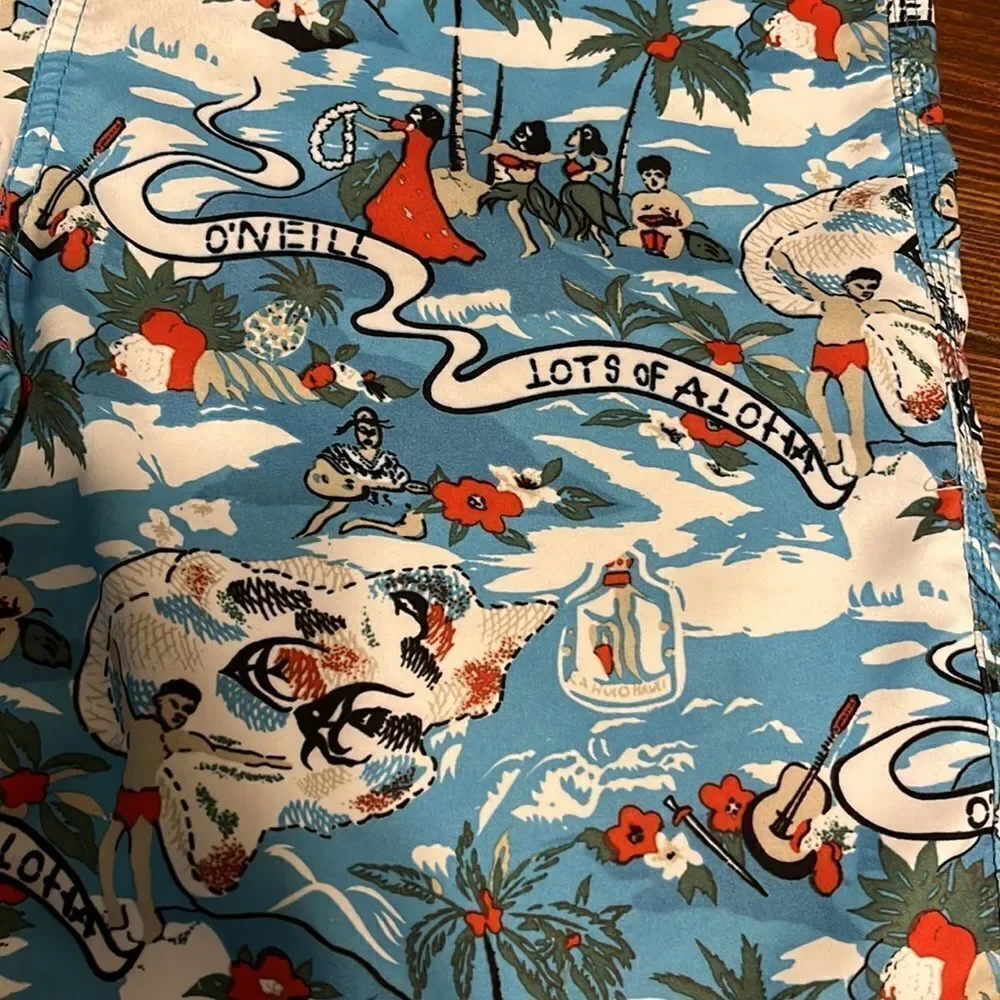 NWOT O’Neill Mens Banner Board-shorts “Lots of Aloha Hawaiian Style