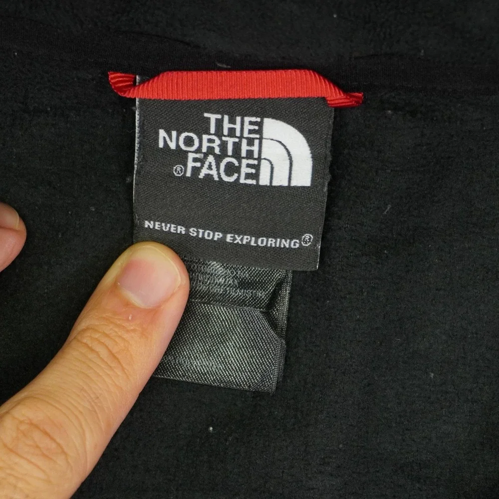The North Face Fleece Pullover Mens XXL Black TKA 100 Quarter Zip Mock Neck Logo