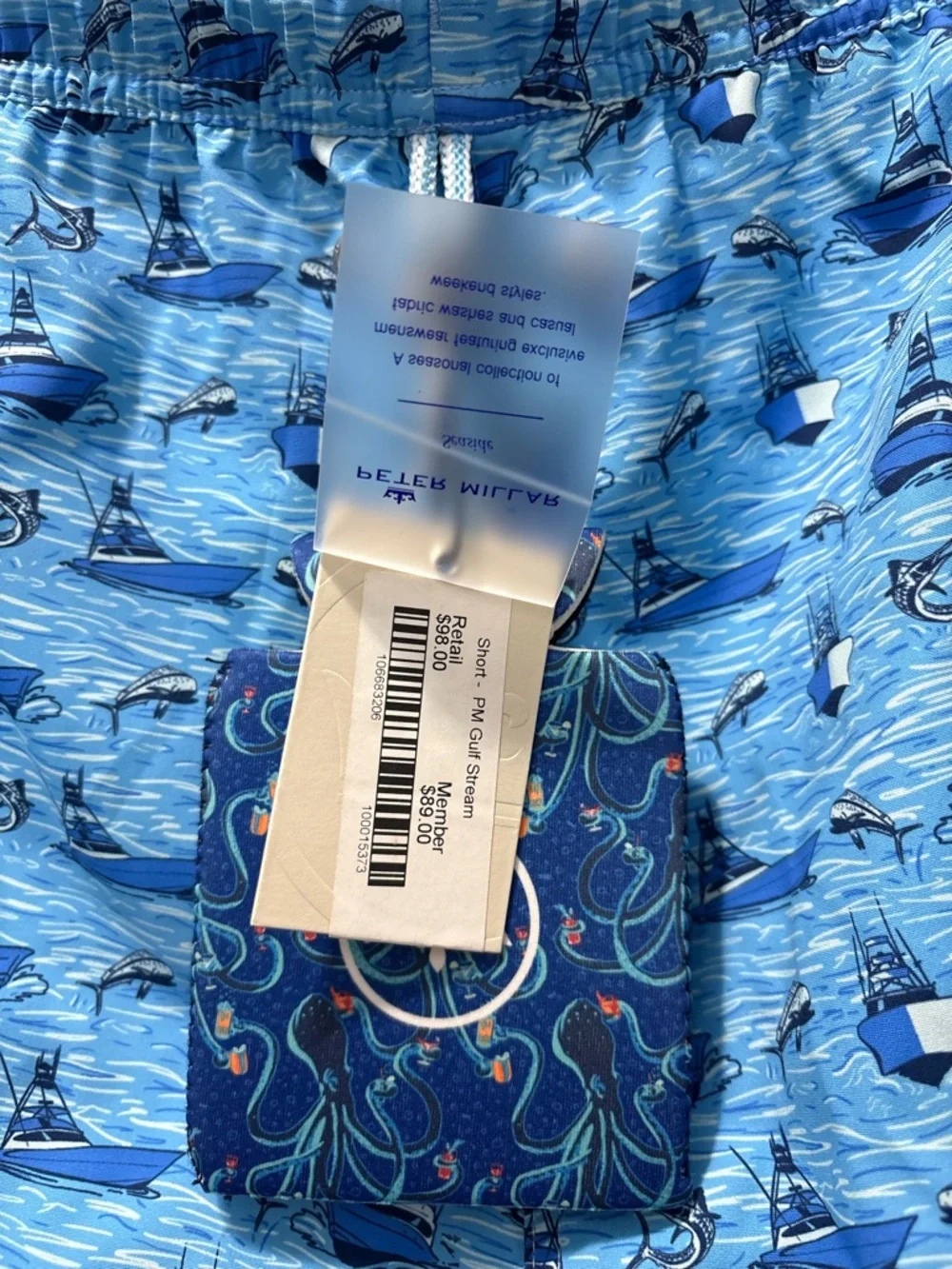 Peter Millar Gulf Stream Swim Trunks With Koozie NWT Size XL