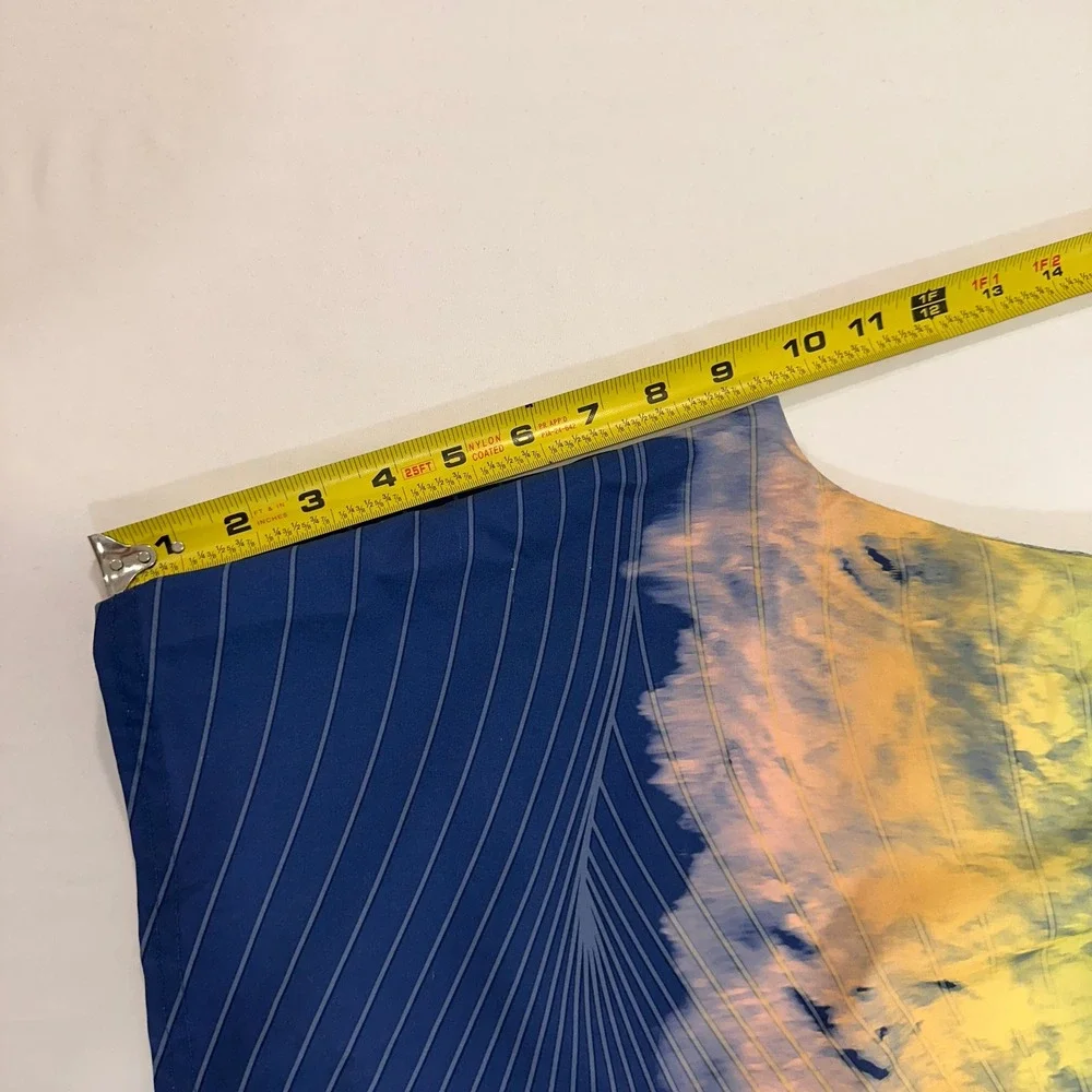 U.S. Apparel Tie Dye Sunset Swim Trunks Mens Size Medium Blue Yellow | Surf core
