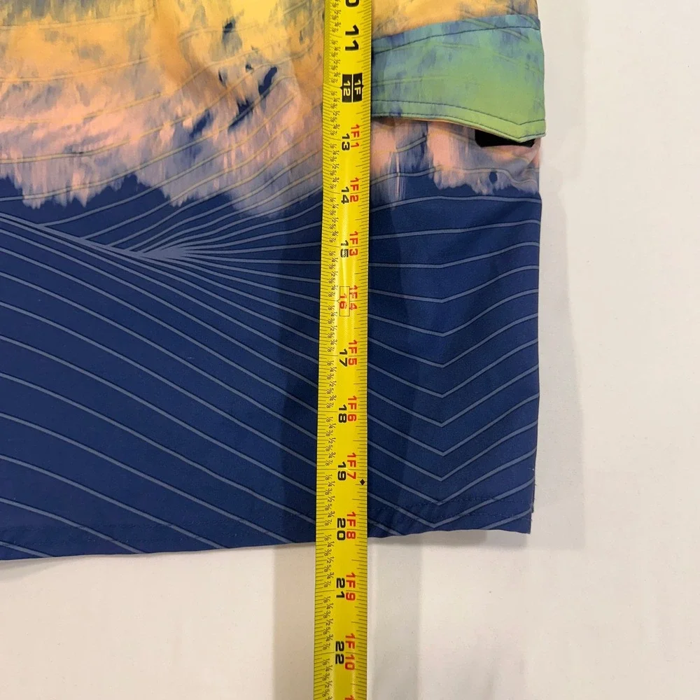 U.S. Apparel Tie Dye Sunset Swim Trunks Mens Size Medium Blue Yellow | Surf core