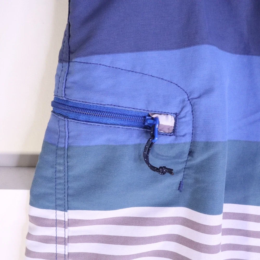 Patagonia Board Shorts Men's Size 40 Surf Swim Trunks Unlined Blue Stripes