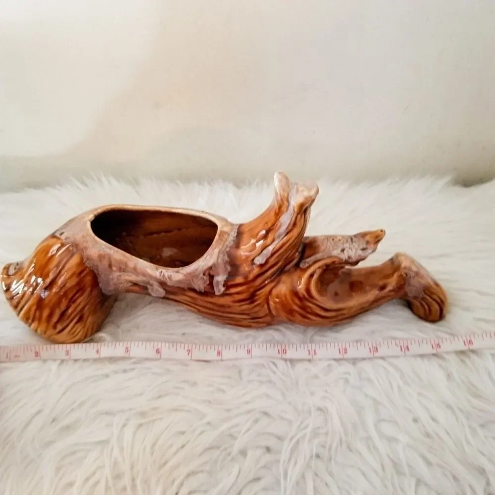 Vintage Mid-century modern planter log USA made