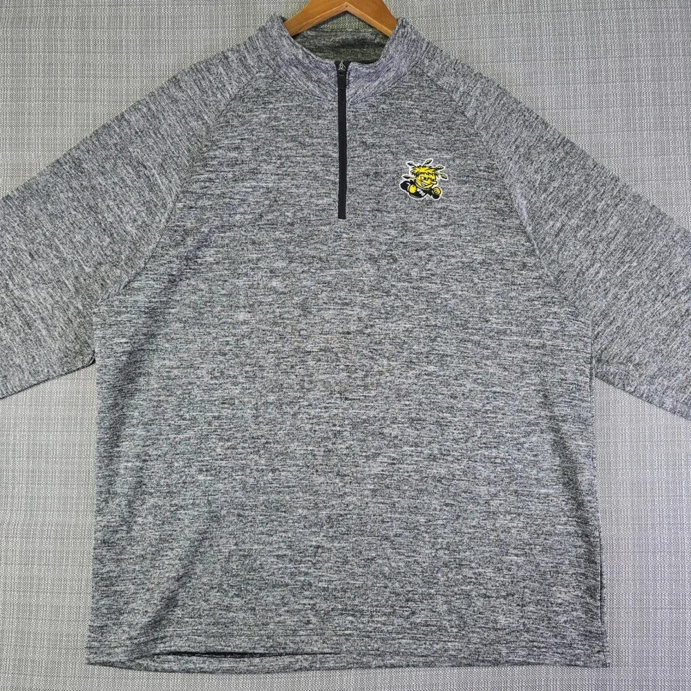 NWT Wichita State Shockers Quarter Zip Pullover Mens XL Gray Knit Champion NEW