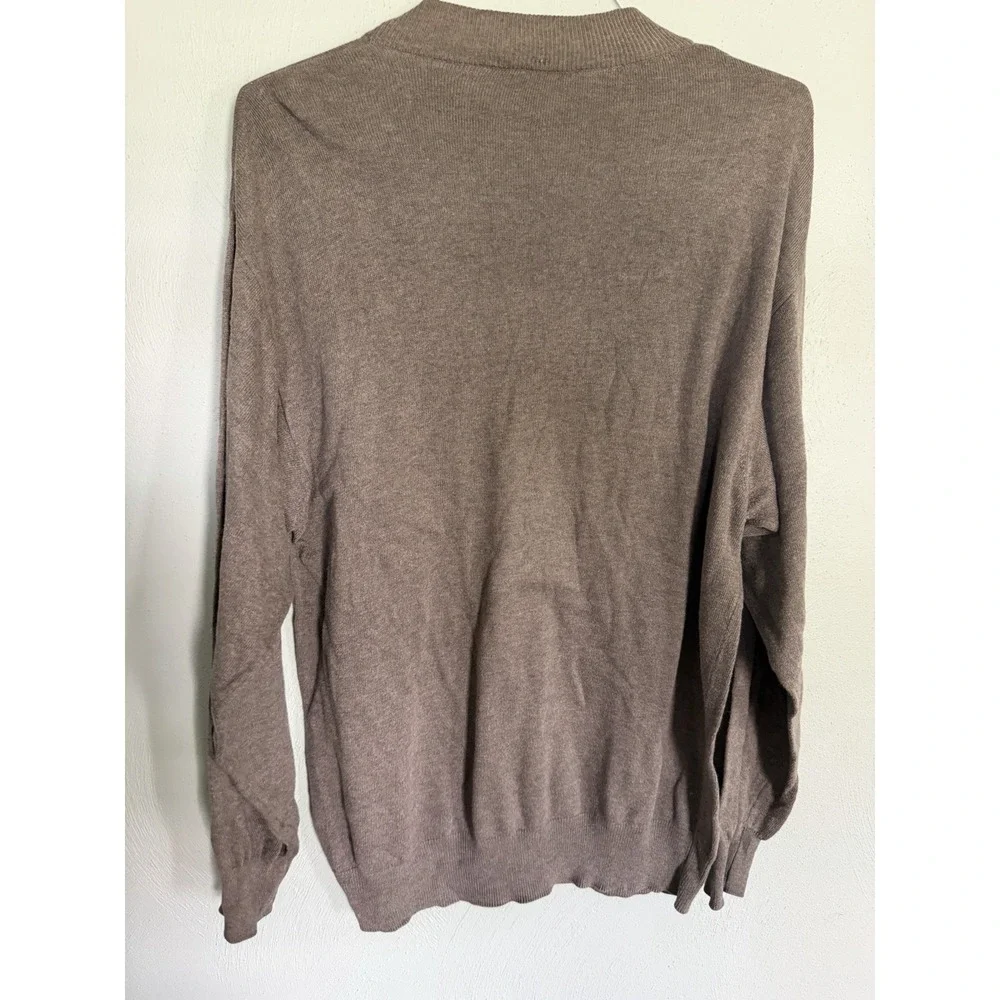 Alora Italy crewneck / low mock-neck Sweater Pullover think ribbed trim Sz L