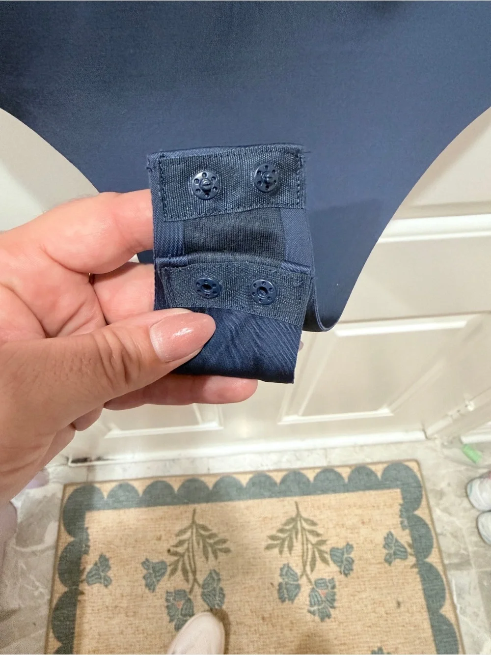 Zara Navy Strapless High-Cut One-Piece Bodysuit